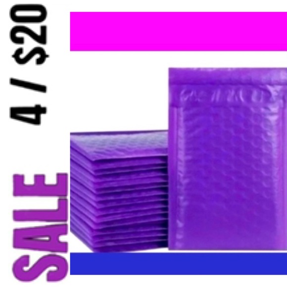 10 Purple padded envelopes - Poly Bubble mailers 4x8 - Picture 1 of 4